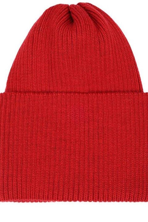 Детская шапка из мериноса - цвет красный