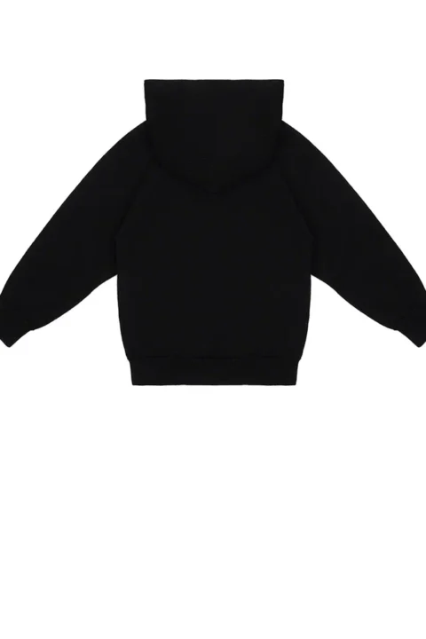 Детский базовый костюм на молнии с капюшоном - цвет черный