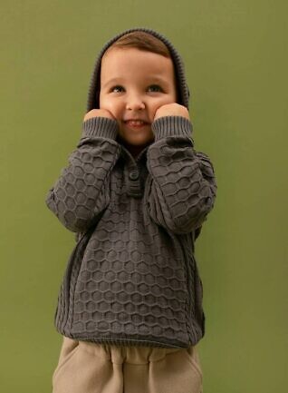 Детский джемпер "Кольчуга" - цвет серый