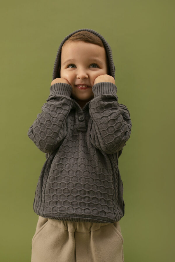 Детский джемпер "Кольчуга" - цвет серый